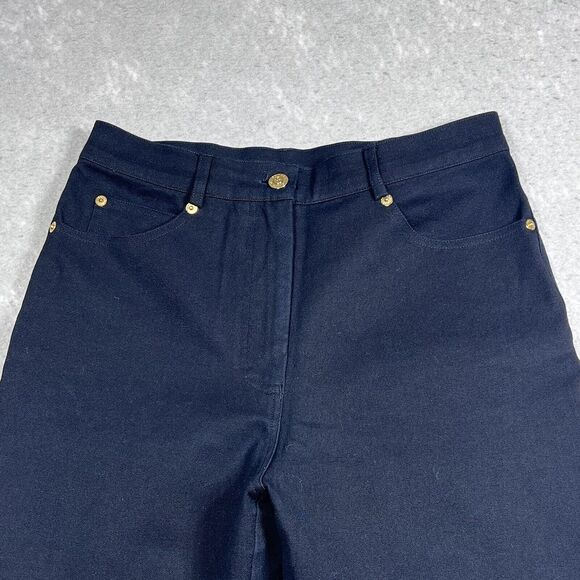 St. John Sport by Marie Gray Pants Womens 6 Black High Rise Straight Leg Raw Hem - Picture 2 of 12